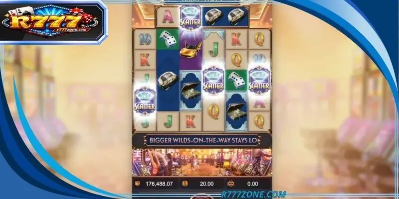 A mobile device showing the bet adjustment controls and the auto-spin feature